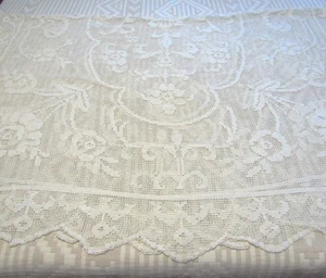 "Mantel de ganchillo de encaje de colección rectangular 108x72""" blanco algodón floral Cottagecore" - Imagen 1 de 2