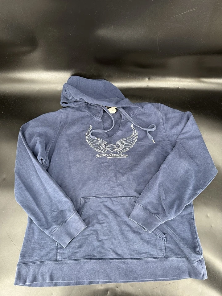 Sudadera con capucha Harley-Davidson XL para mujer azul marino con logotipo de escritura Watsonville Foto 1 de 4
