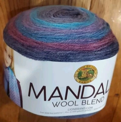 Lion Brand Mandala Wool Acrylic Blend Ombre  Multi-color Yarn Hades  5.3Oz Cake - Image 1 of 4