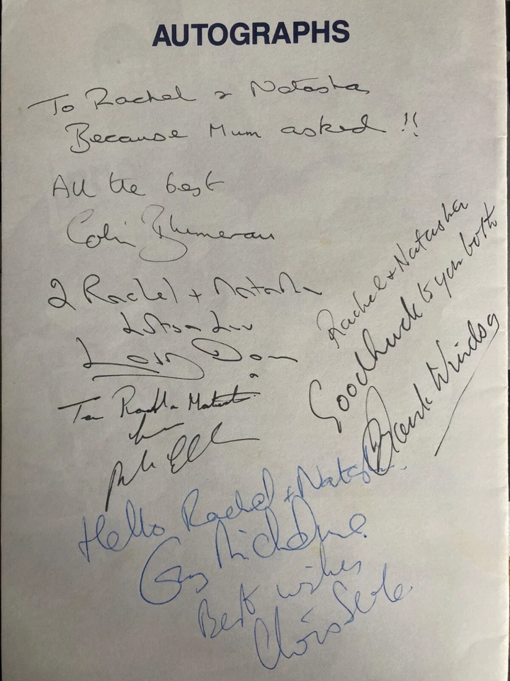 MULTISIGNED 6 AUTOGRAPHS PAGE DR WHO 6 RARE NAMES AUTOGRAPH Signed POW#99 - Image 1 of 1