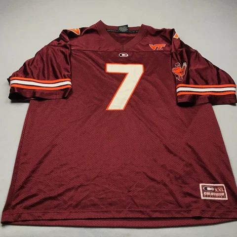 VINTAGE Virginia Tech Hokies Jersey Mens 2XL XXL Red Orange Football NCAA 90s Cover
