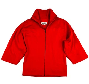 MM6 Maison Martin Margiela Red Oversized Zip Hoodie Sz M Mint - Picture 1 of 9