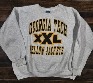 Vintage Mens XL Georgia Tech Yellow Jackets Sweatshirt Crewneck  Decotex 1990s - Picture 1 of 5