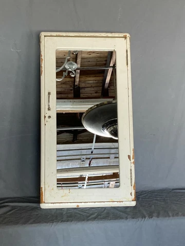 Vtg Tall 17x32 Wood Surface Mount Medicine Cabinet Cupboard Mirror Old 48-21E Cover
