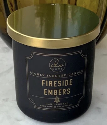 DW HOME CANDLE FIRESIDE EMBERS BLACK SOY WAX  33 HRS RICHLY SCENTED - Image 1 of 3