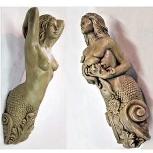 2 FIGUREHEAD NAUTICAL siren BUSTS MARINE STATUES SHIP SAILBOAT SEA BOAT SAILORS - Picture 1 of 24