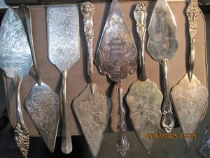 8 Vintage Pie Cake Pastry Server Lifter Slice SILVERPLATE LOT 4 - Picture 1 of 1