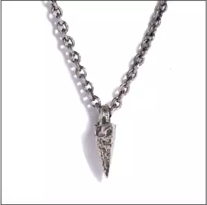 925 sterling silver chain link necklace with a rugged triangular pendant - Picture 1 of 6