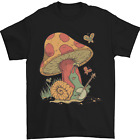 A Snail Playing The Banjo Under A Mushroom Mens T-Shirt 100% Cotton