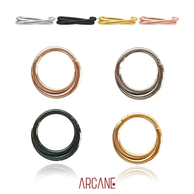 PIERCING ANELLO CLICKER INCROCIATO IN TITANIO - Immagine 1 di 4