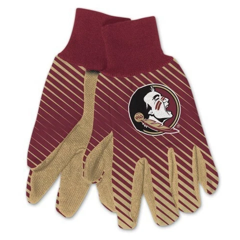 Florida State Seminoles Gloves Work Utility Adult NCAA College Sports Stripes Cover