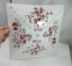 Cowboy Western Theme Ceiling Light Frosted White Glass Shade Only Vintage - Picture 1 of 17