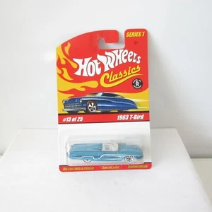 MATTEL HOTWHEELS DIE-CAST CLASSICS SERIE 1 EDICIÓN LIMITADA AZUL 1963 T-BIRD NUEVO - Imagen 1 de 6