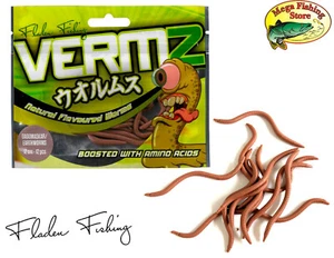 FLADEN VERMZ Künstliche Flavour Regenwürmer - 12cm - Grund Feeder Angel Köder - Bild 1 von 3