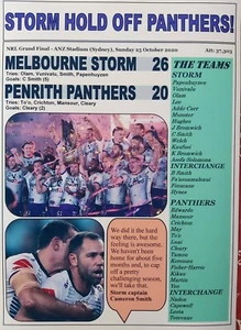 Melbourne Storm 26 Penrith Panthers 20 - 2020 NRL Grand Final - Souvenir Print - Bild 1 von 1