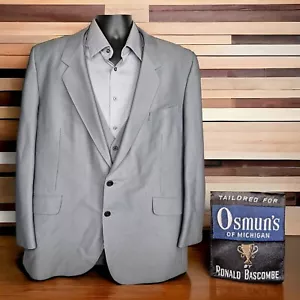 Osmuns Bespoke Sport Coat & Vest Mens 48L Gray Vintage - Picture 1 of 10
