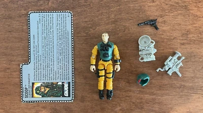 Figura de acción Hasbro GI Joe SCOOP v1 1989 de colección con accesorios y tarjeta de archivo Foto 1 de 4