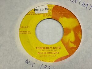 Billie Holiday Tenderly / same 45 rpm ESP-DISK 1973 Live Apollo Theater VG+ jazz