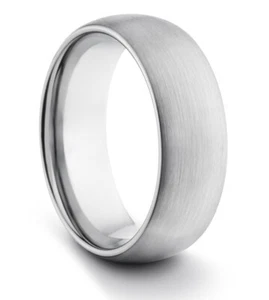 TungstenMaster 8MM/6MM/4MM Tungsten Mens/Womens Matte Silver Wedding Band Ring - Picture 1 of 5