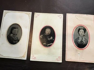 3 Civil War Era  Cartes Des Visites 2 women and one baby collectable antique - Picture 1 of 5