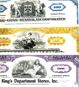 LOT(S) of 1000 VINTAGE U.S. STOCK CERTIFICATES at BEST PRICE ON EARTH See Titles - Picture 1 of 6