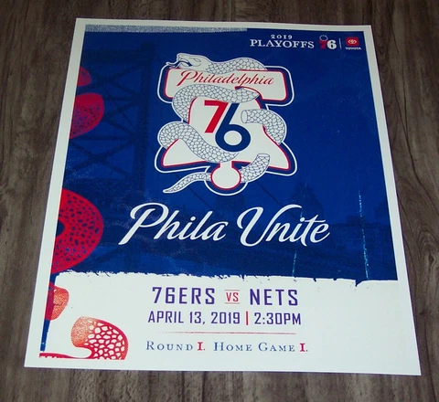 PHILADELPHIA 76ERS SIXERS PLAYOFFS PHILLY UNITE 8.5" X 11" NBA Game PROMO POSTER Cover