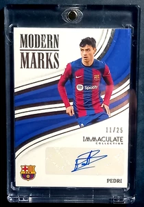 PEDRI 2023-24 PANINI IMMACULATE COLLECTION MODERN MARKS AUTO SILVER #MM-P 11/25 - Picture 1 of 3