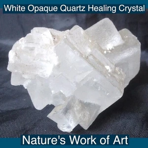 White Opaque Nature's Quartz Crystal Healing Cluster Good View from every angle - Picture 1 of 6