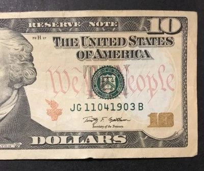 $10 Birthday Serial Number Note 11 04 1903 - Image 1 of 3