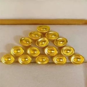 1PCS Pure 24K Yellow Gold Bead 3D Lucky Yuanbao Pendant Best Gift 0.09-0.12g - Picture 1 of 6