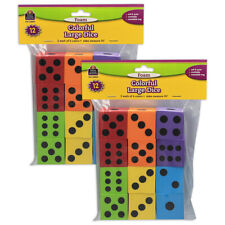 Teacher Created Resources Foam Colorful Large Dice, 12 Per Pack, 2 Packs