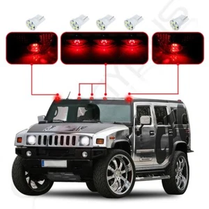 5Pcs Red Cab Marker Roof Light Cover For 03-09 Hummer H2+5X 6-3020 White Bulb - Picture 1 of 12