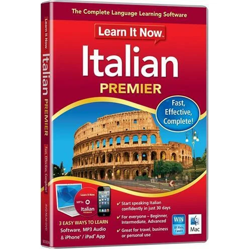 Learn It Now Italian Premier Language Learning Software For PC/Mac DVD - Image 1 of 1
