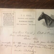Antique 1894 Horse Race Track Long Branch NJ  Letter Phila & Reading Railroad