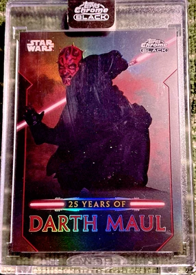 2024 TOPPS CROMO NEGRO STAR WARS 25 AÑOS CONMEMORANDO DARTH MAUL DM-1 Foto 1 de 2