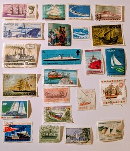 Ships +Boats- 23 fine mint+used multi national collection postage stamps set#8 - Picture 1 of 1