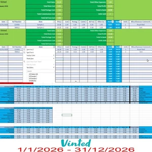 2026 Vinted Accounting Spreadsheet Business Software include your email in order - Picture 1 of 5