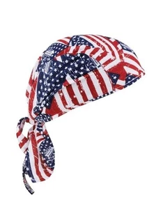 Ergodyne Chill-Its 6615 Absorptive Moisture-Wicking Dew Rag, Stars and Stripes - Picture 1 of 3