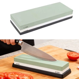 1000 3000 Grit Dual Sided Knife Sharpening Whetstone Stone Kitchen Green White - Picture 1 of 8