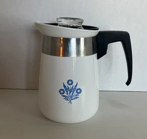Vintage Corning Ware Blue Cornflower 4 Cup Porcelain Pot Carafe W/ Lid - Picture 1 of 5