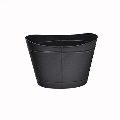 Soporte de troncos para chimenea de cubo de madera negro Foto 1 de 4