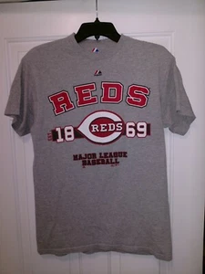 MLB Cincinnati Reds Baseball 1869 Majestic T Shirt Men's Medium Gray - Picture 1 of 5
