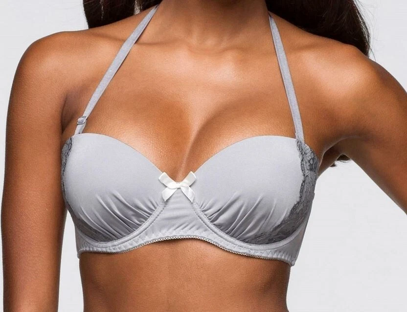 Balconette Schalen BH mit Spitze Multifunktions-BH silbergrau 75B NEU - Bild 1 von 4