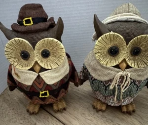 Ernte Eule Pilgerpaar von Cracker Barrel Herbstdeko DANKSGIVING - Bild 1 von 10