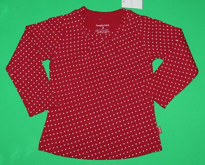 3 3t NUEVO CON ETIQUETAS Parche Calabaza DE RUSIA CON AMOR Rojo Blanco Lunares CAMISA Top Niñas Foto 1 de 2