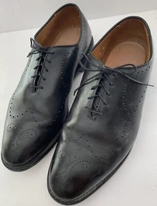 Allen Edmonds "FAIRFAX" Oxfords 10 Black Leather Dress Brogue USA made - Picture 1 of 4
