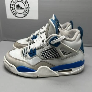 Nike Air Jordan 4 Military Blue HF4281-141 Youth Sz 4Y Women Sz 5.5 Preowned - Picture 1 of 13
