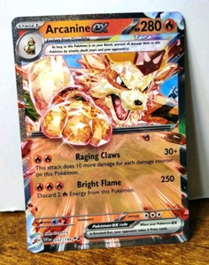 POKEMON ARCANINE EX 032/198 DOUBLE RARE SCARLET & VIOLET BASE SET NEAR MINT - Picture 1 of 3