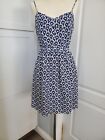 Jcrew Factory blue and white print strap fit and flair dress size 4