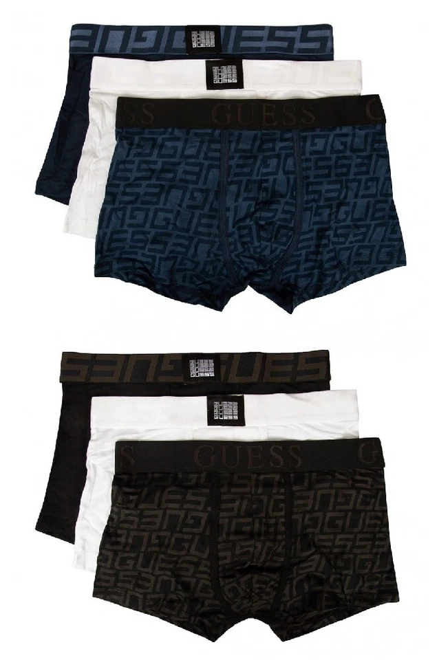 SG Boxer uomo GUESS confezione 3 pezzi tripack elastico a vista cotone elasticiz - Immagine 1 di 1